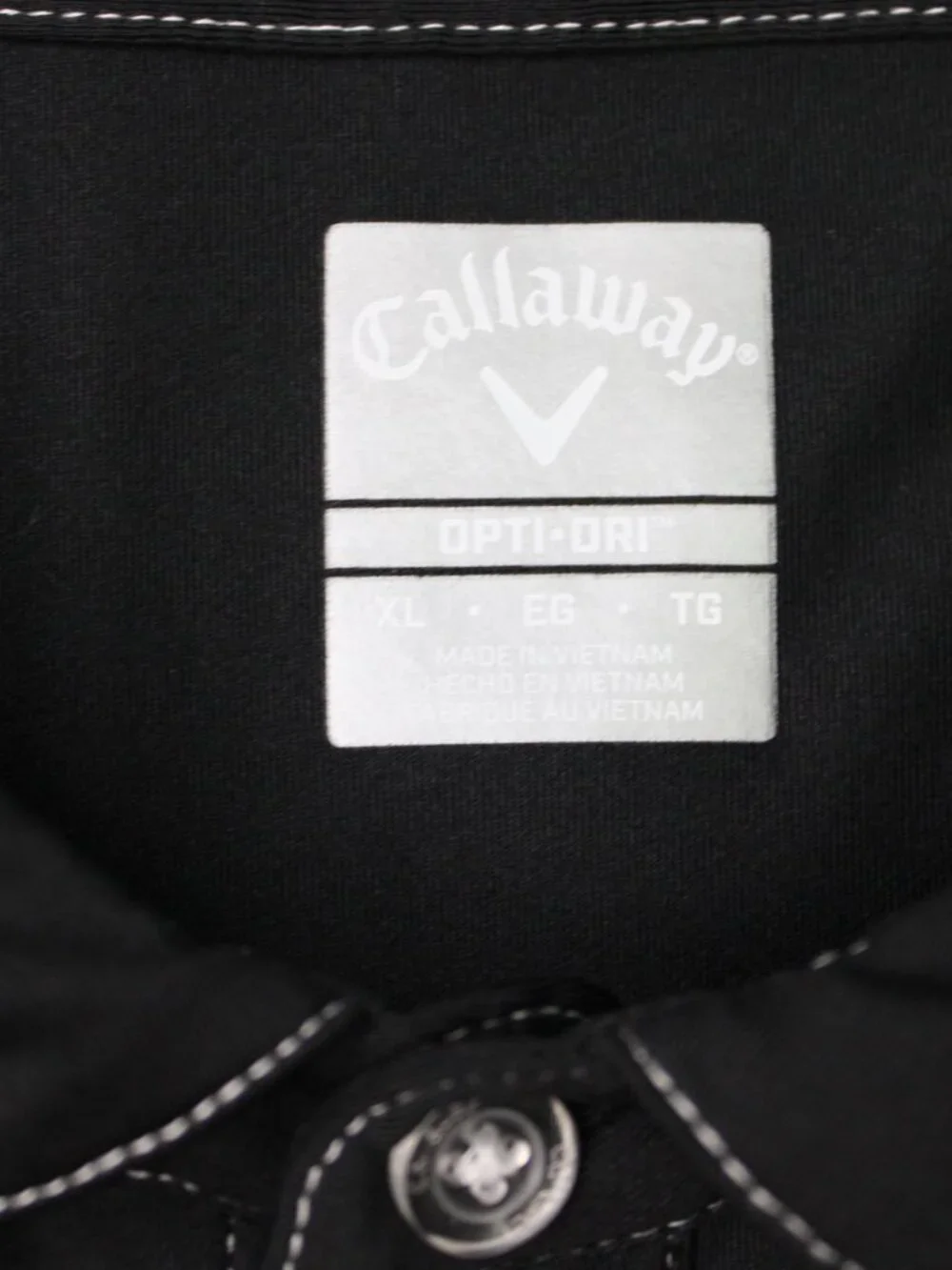 Callaway Polo Shirt Mens XL Black Opti-Dri Golf Polyester Stretch Short Sleeve